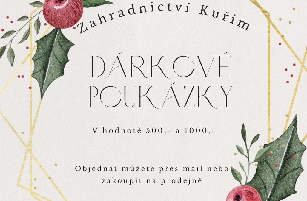 DÁRKOVÉ POUKAZY nejen pod stromeček!